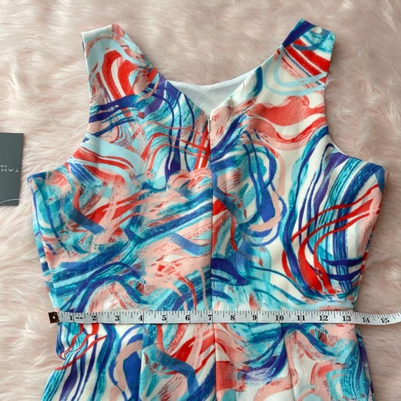 NWT - TAHARI ASL Womens Scuba Crepe Midi Dress Side Knot Sheath - Size 4 - Picture 13 of 15